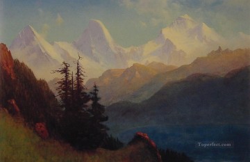 風景 Painting - グランドティトンの素晴らしさ アルバート・ビアシュタット山